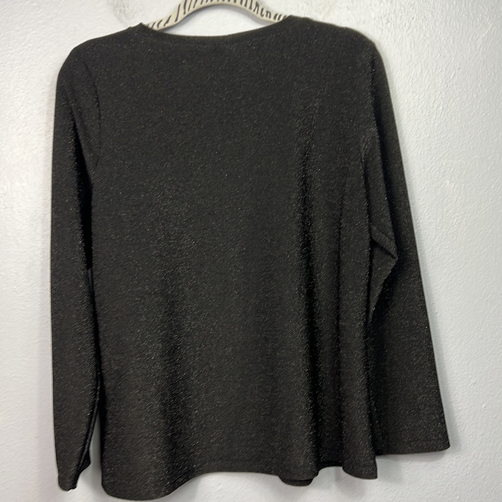 Ivy Jane New with Tag Black Sparkle Long Sleeve Top Large - Picture 7 of 8
